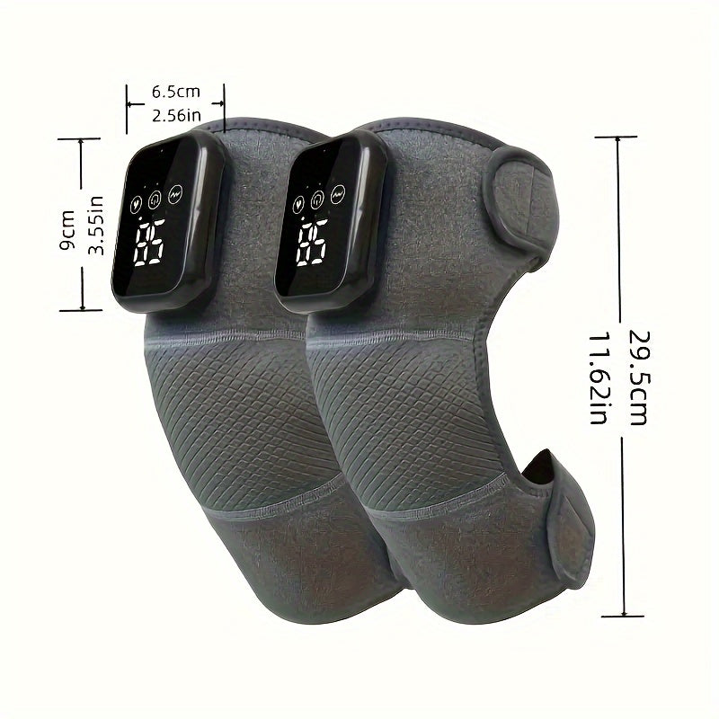 3-in-1 Wireless Heated Knee & Elbow Massager with Vibration(Black)-1