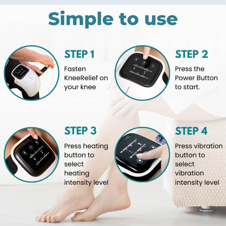 Wireless Heated Knee Massager – Electric Heating Massage Knee Pad White