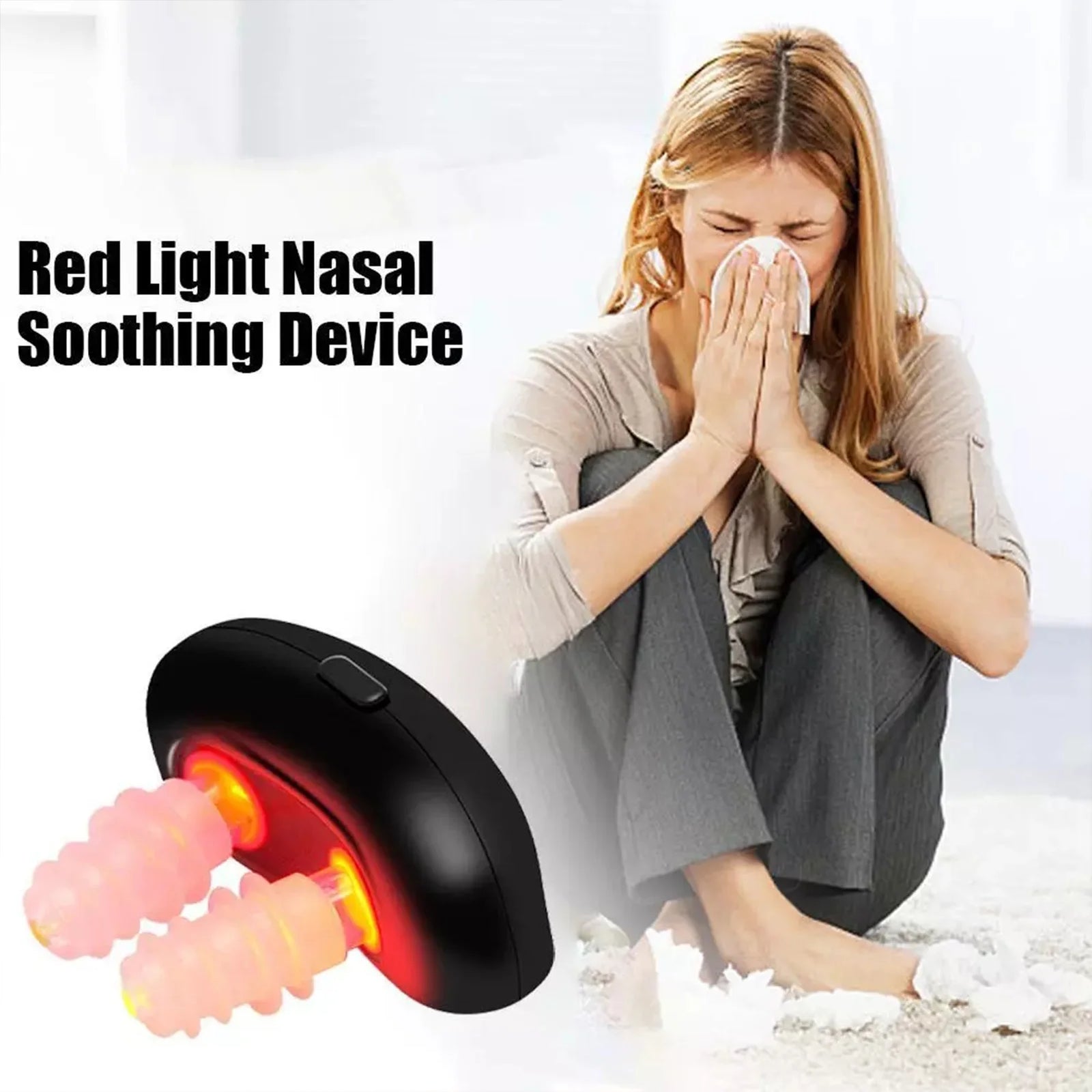 Smart Infrared Nasal Therapy Device Portable Infrared Intelligent Rhinitis Machine for Nasal Congestior Sneezing and Runny Nose