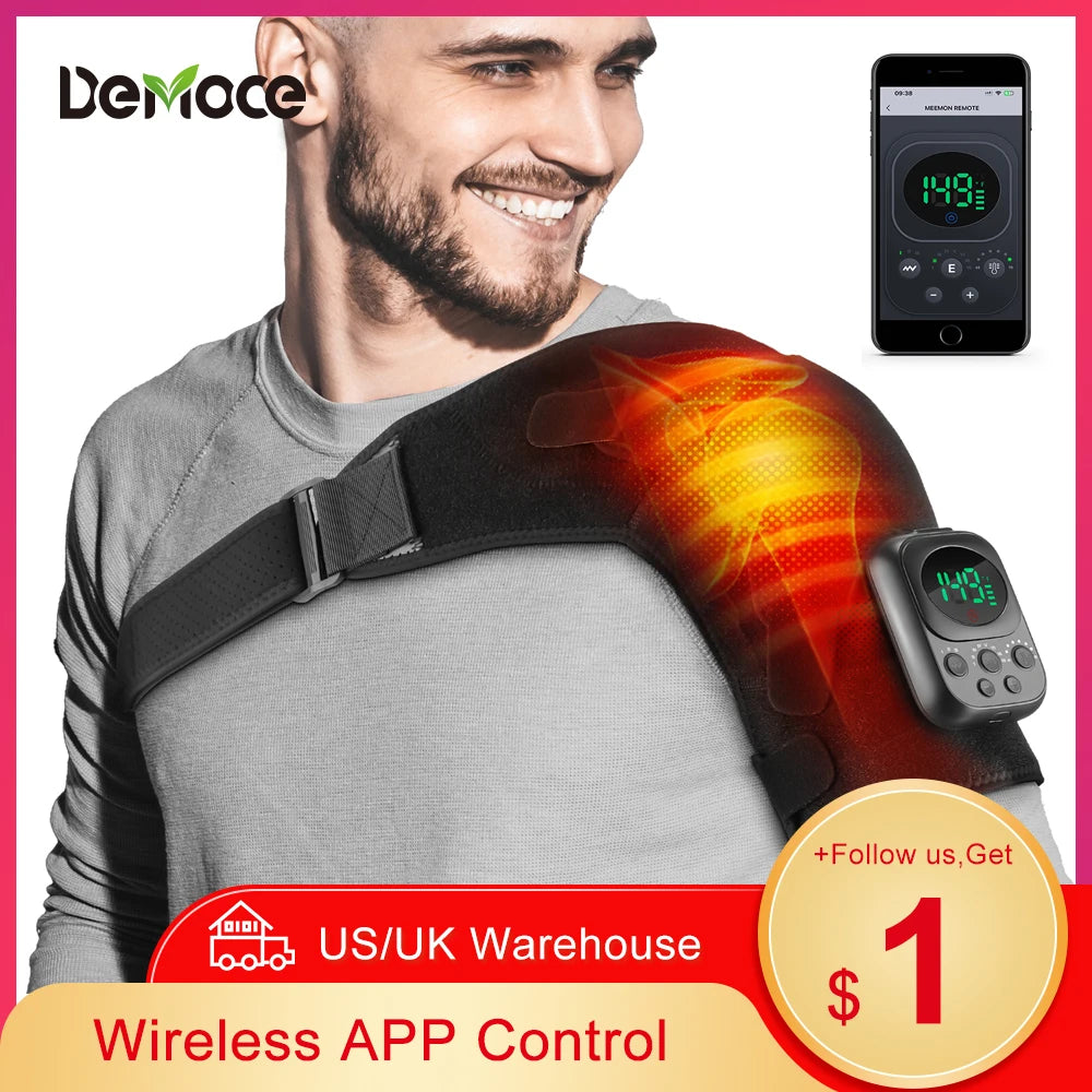 Wireless Control Shoulder Massager Heating Pad Neck Profesional Relax Belt Support Brace Warmer Shoulder Steamer Massager Pads
