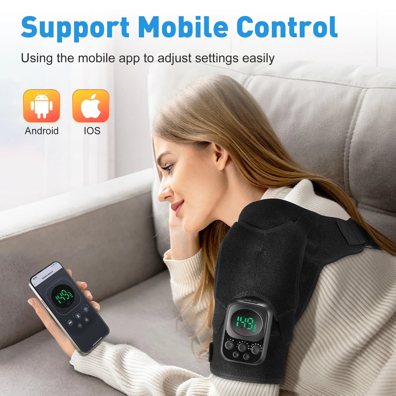 Wireless Control Shoulder Massager Heating Pad Neck Profesional Relax Belt Support Brace Warmer Shoulder Steamer Massager Pads