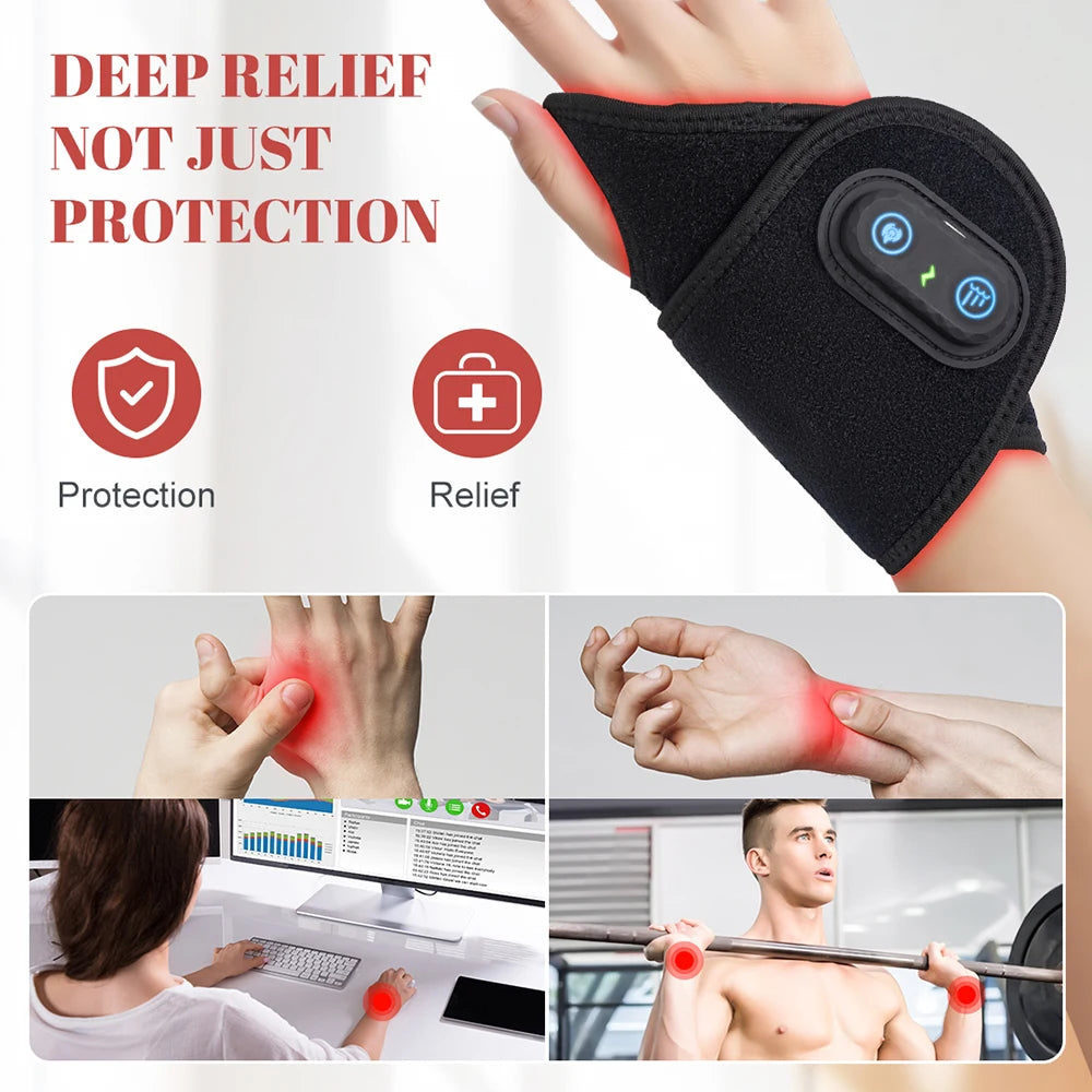 850nm Red light therapy wrist strap wireless rechargeable relieves wrist pain treats tenosynovitis suitable for office worker