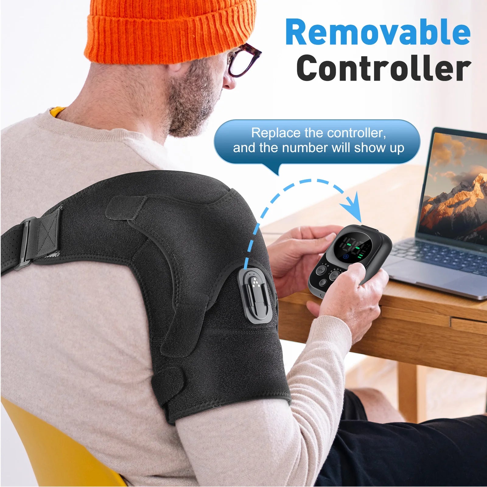 Wireless Control Shoulder Massager Heating Pad Neck Profesional Relax Belt Support Brace Warmer Shoulder Steamer Massager Pads