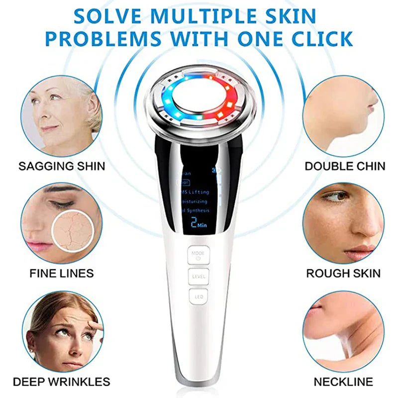 EMS Hot Cold Face Lifting Beauty Device - LED Photon Therapy-3