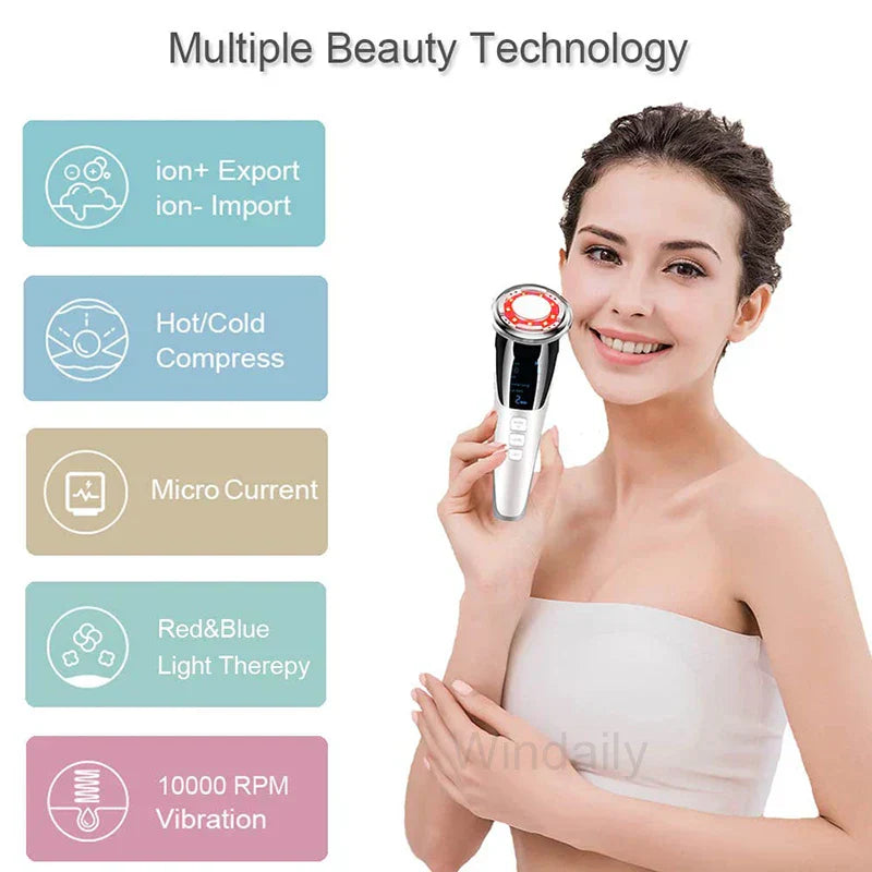 EMS Hot Cold Face Lifting Beauty Device - LED Photon Therapy-2