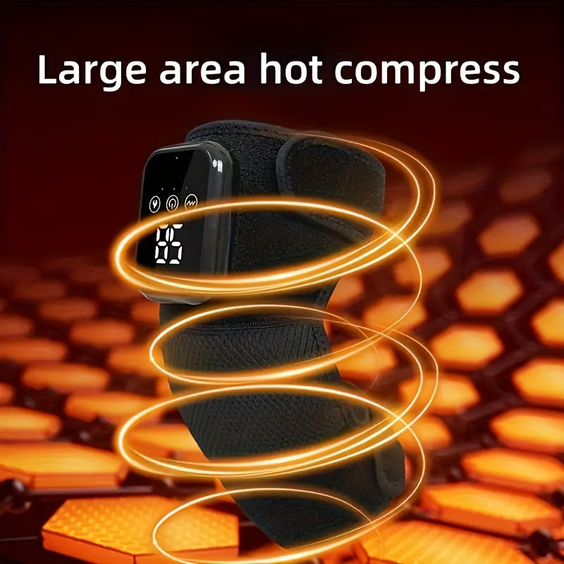 3-in-1 Wireless Heated Knee & Elbow Massager with Vibration(Black)-4