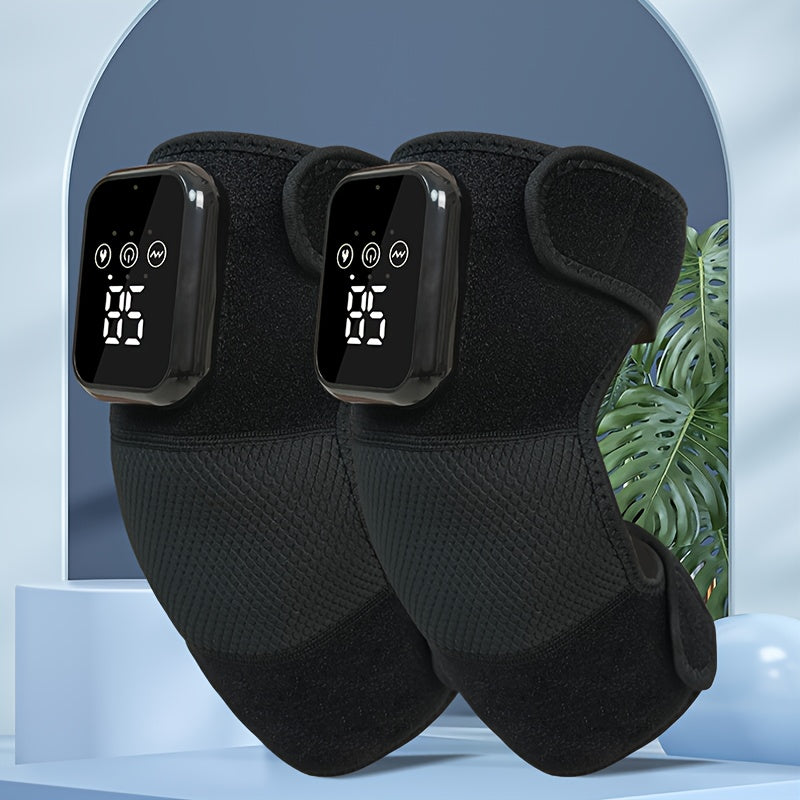 3-in-1 Wireless Heated Knee & Elbow Massager with Vibration(Black)-2