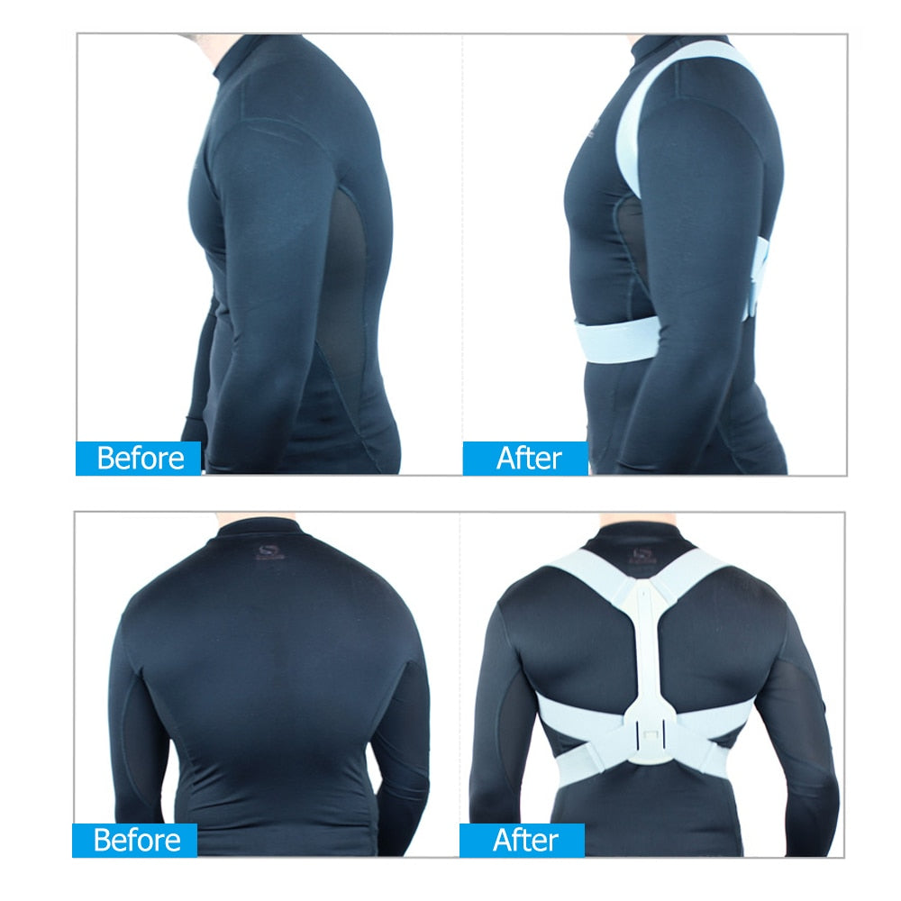 Silver Adjustable Back Posture Corrector Back Pain Relief Belt Spine Waist Support Correction Straps Posture Belt For Men Women-1