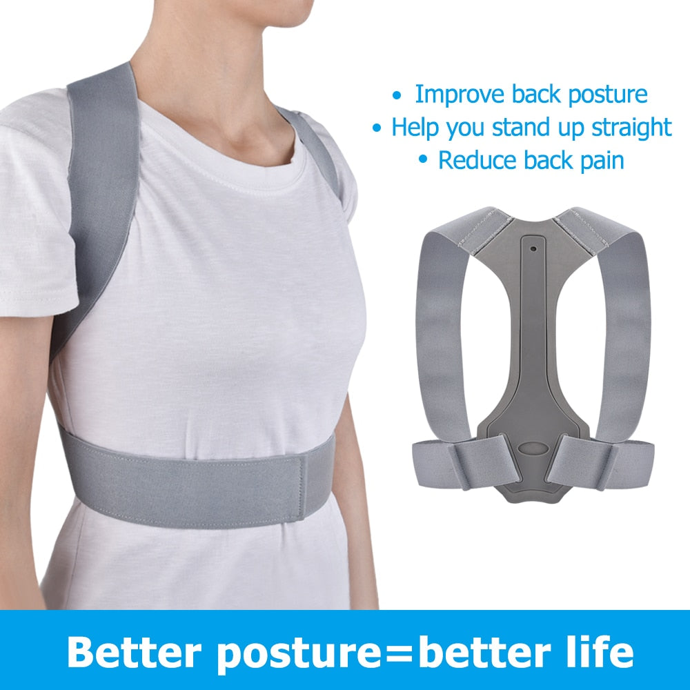 Silver Adjustable Back Posture Corrector Back Pain Relief Belt Spine Waist Support Correction Straps Posture Belt For Men Women-4