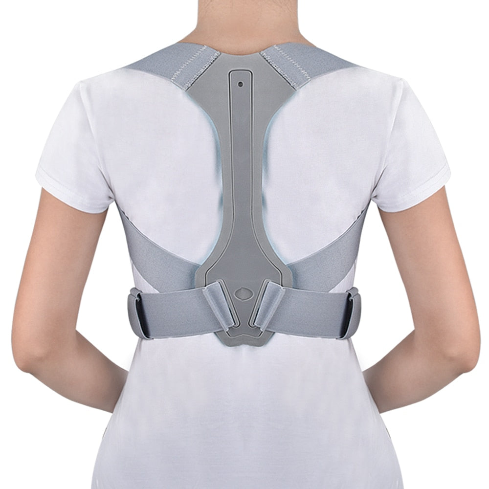 Silver Adjustable Back Posture Corrector Back Pain Relief Belt Spine Waist Support Correction Straps Posture Belt For Men Women-0